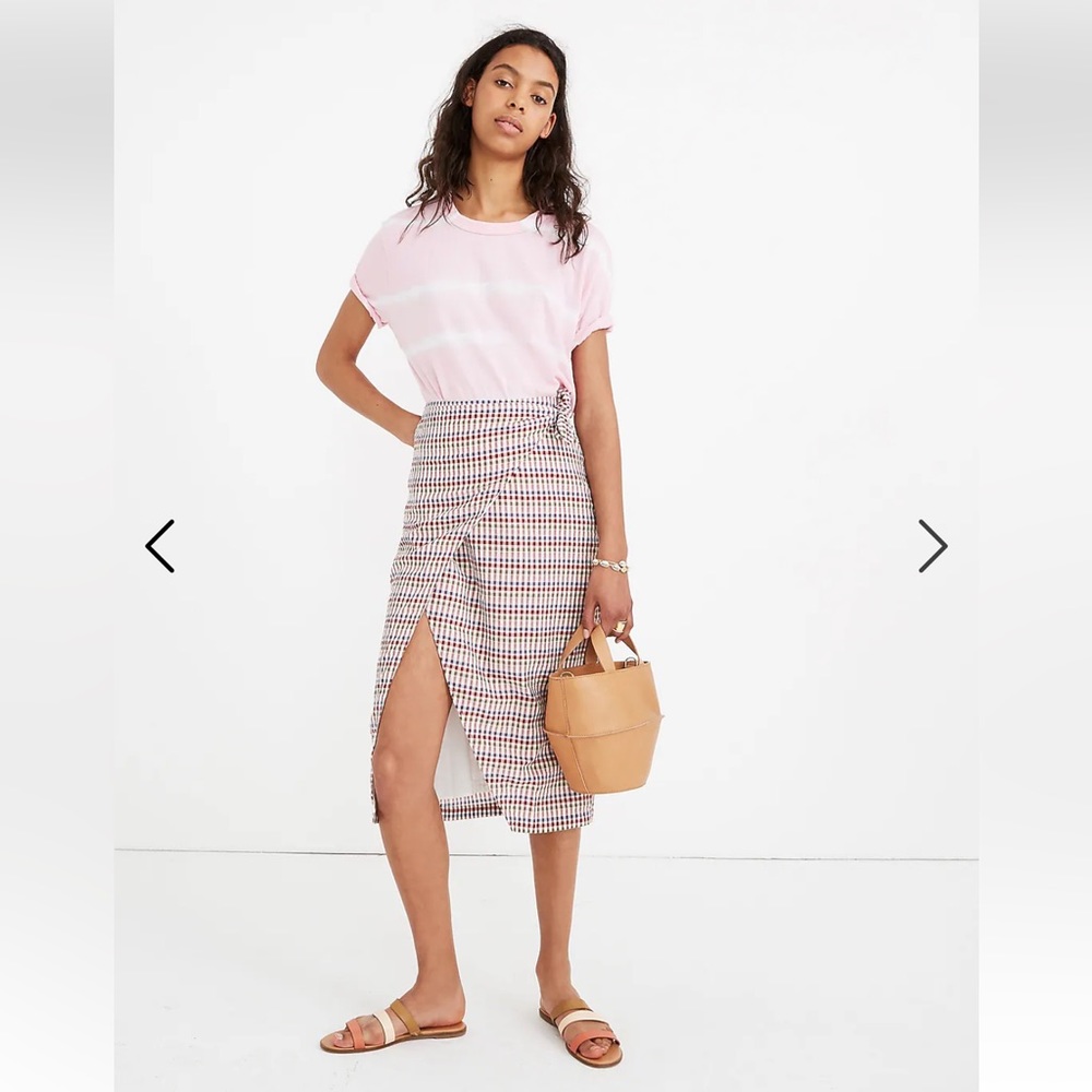 Madewell Sarong Skirt in Rainbow Gingham